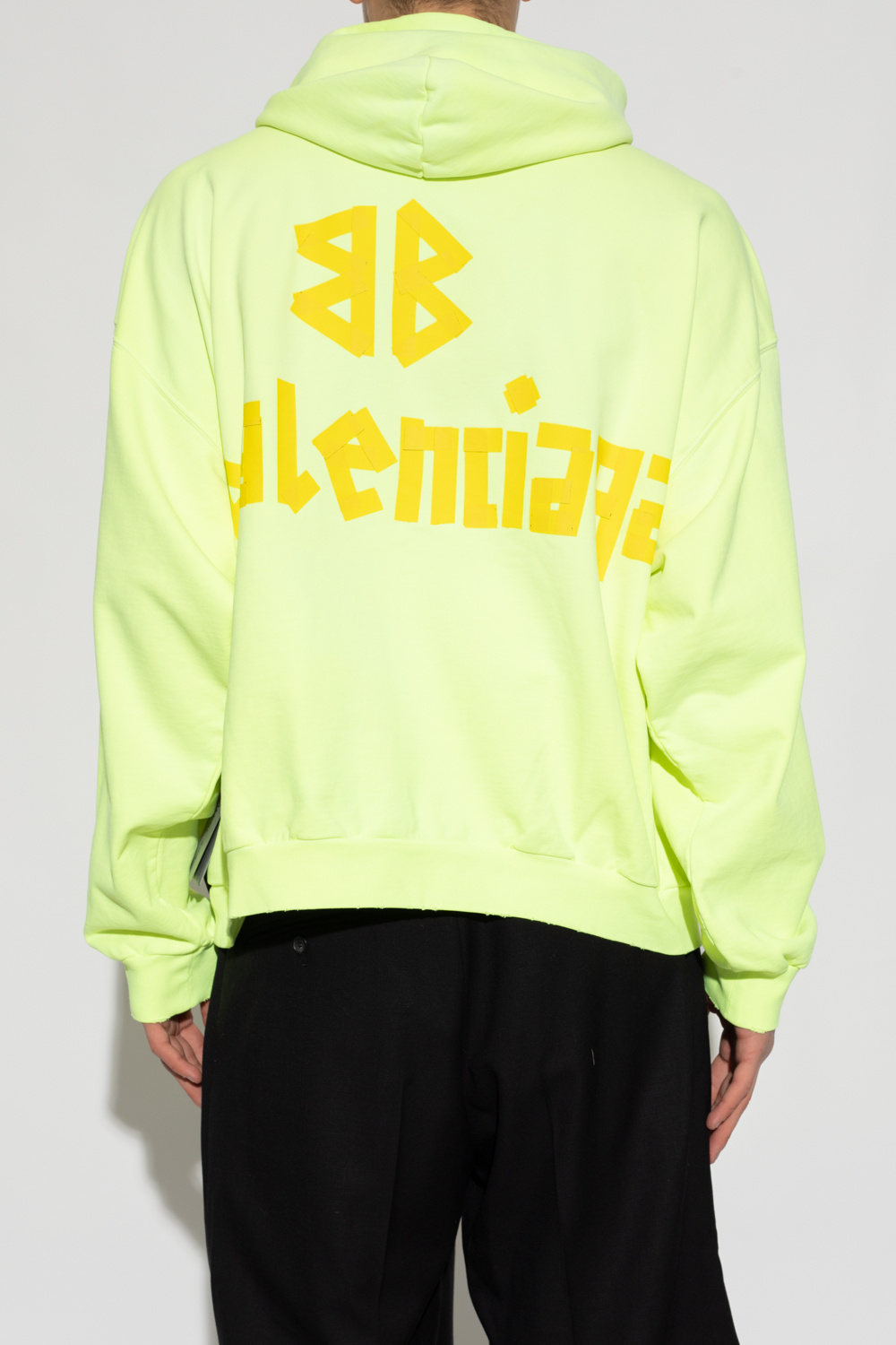24PF new/BALENCIAGA オーバーサイズパーカー Hoodie Yellow Yellow 3B Liquified Hoodie by Balenciaga on Sale